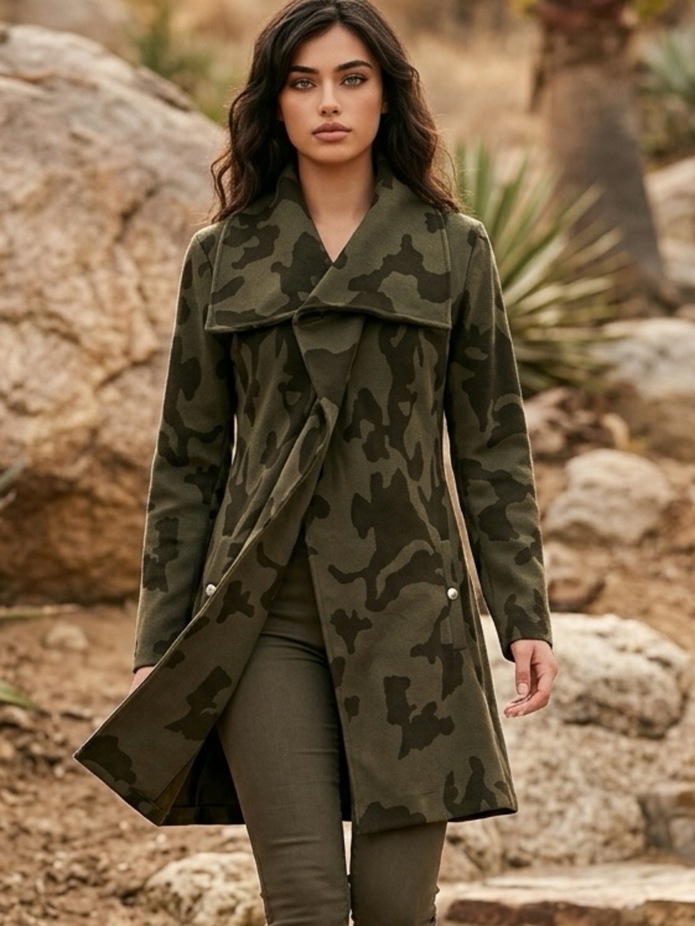 Frank Lyman Camo Sweater Jacket